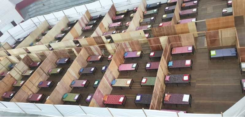 Arrangements made at IG Stadium, Kohima for quarantine. (DIPR Photo) 